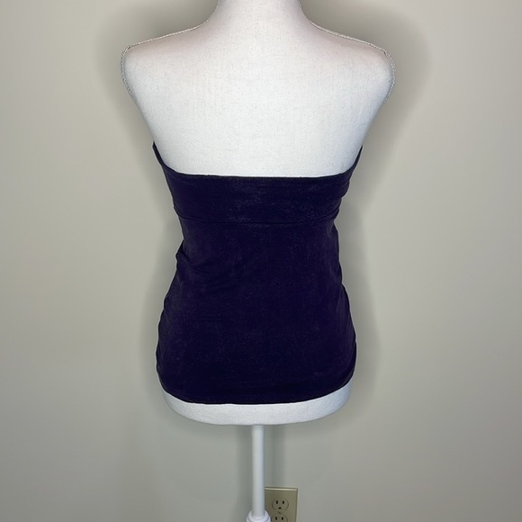 Express Stylish Purple Strapless Top with Ruching on the Sides. Small - Picture 3 of 7